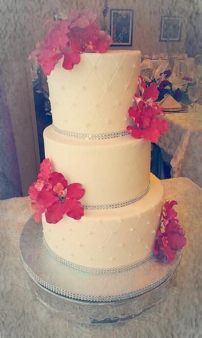 Orchid buttercream wedding cake - Cake by Sonia Serrano