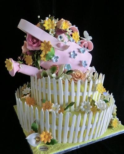 Mother's Day Watering Can Cake - Cake by Cakeladygreece