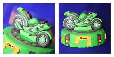 Kawasaki Ninja bike - Cake by Sreeja -The Cake Addict