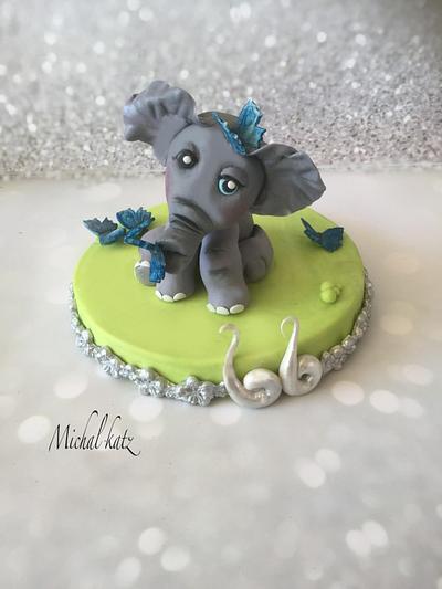 elefhant baby topper - Cake by michal katz
