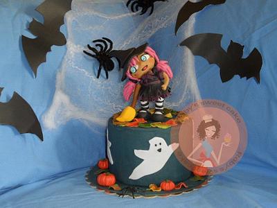 Witch Kawaii Halloween Cake - Cake by Roby's Sweet Cakes
