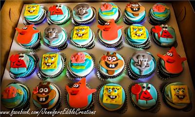 Spongebob and Friends Cupcake Toppers - Cake by Jennifer's Edible Creations