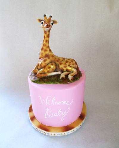 Giraffe Baby Shower Cake - Cake by JulieFreund