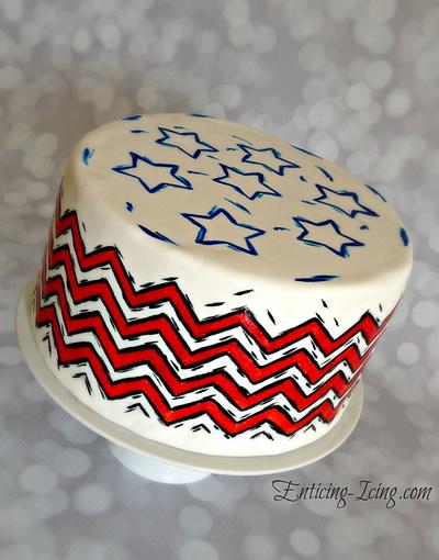 4th of July "hidden flag" cake - Cake by Enticing Icing