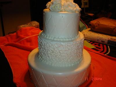 Three tier practice wedding cake - Cake by Dana