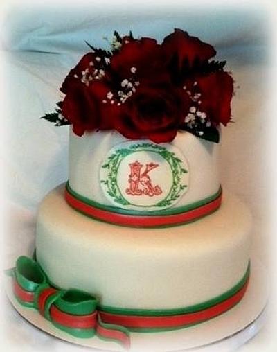 Christmas colored bridal shower cake - Cake by Angel Rushing