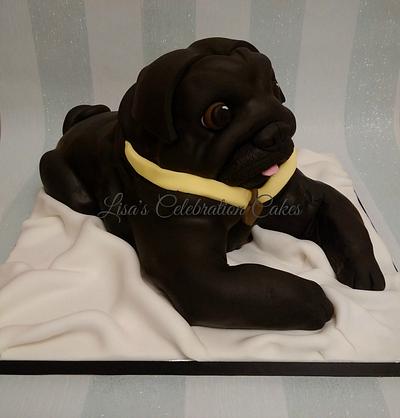 Black Pug - Cake by lisasbespokecakes