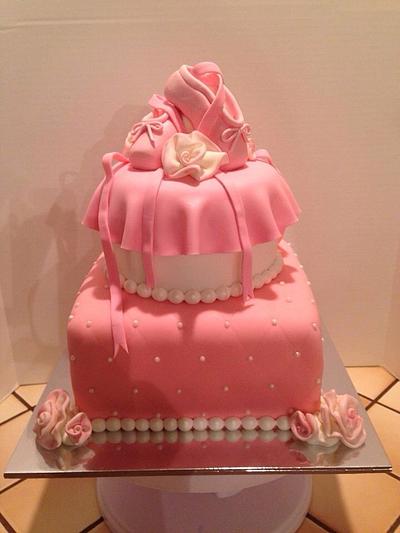 Pretty in pink baby shower cake - Cake by Cakesbclaire