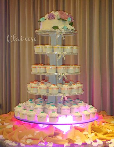 5 Tier Wedding themed cake tower - Cake by AnnCriezl
