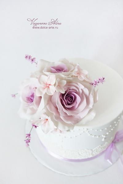 roses and lavender - Cake by Alina Vaganova