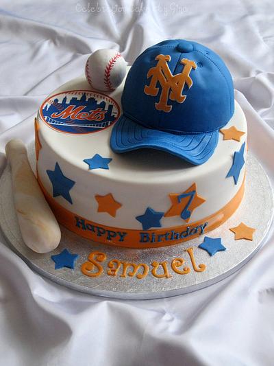 NY Mets cake & cupcakes - Cake by Gina Bianchini