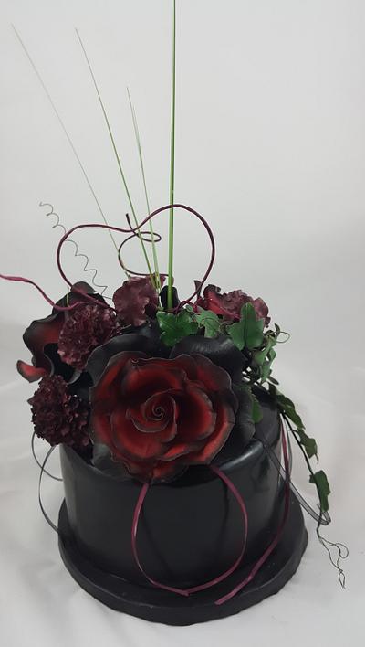 Black-Red Weddingday Cake - Cake by StyledSugar