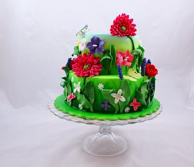 summer flowers - Cake by EvelynsCake