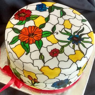 Stained glass cake - Cake by Rebecca29