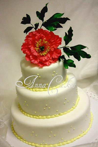 Peony wedding cake - Cake by AnnaCakes