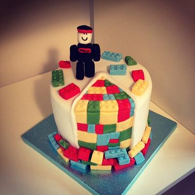 Roblox/Lego cake - Cake by jay