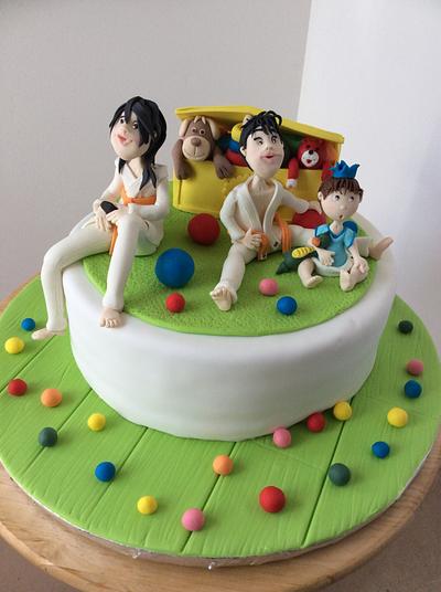 Brothers playing! - Cake by Cinta Barrera