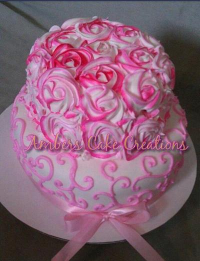 rosette and swirls - Cake by amber hawkes