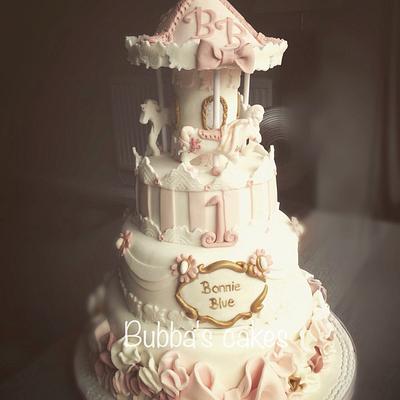Pink vintage carousel  - Cake by Bubba's cakes 
