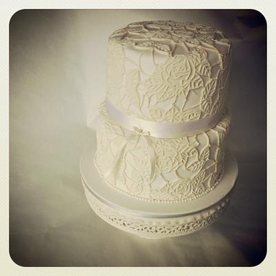 Lace wedding cake  - Cake by The cake shop at highland reserve