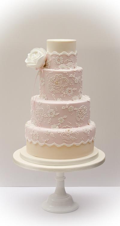 Dusky pink wedding cake  - Cake by Samantha's Cake Design