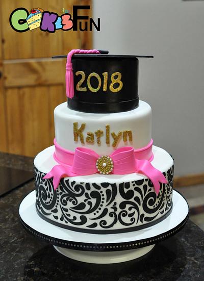 Stenciled Graduation Cake - Cake by Cakes For Fun