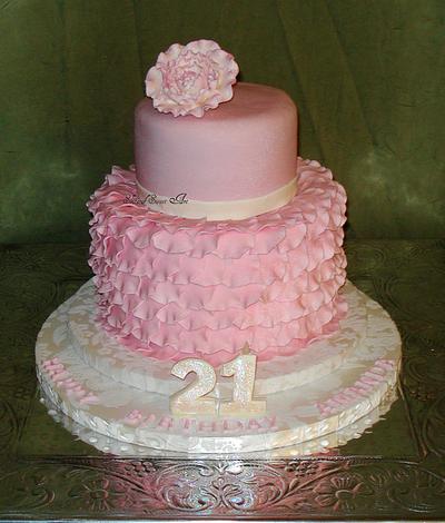Pink Petal Peony Birthday - Cake by Slice of Sweet Art