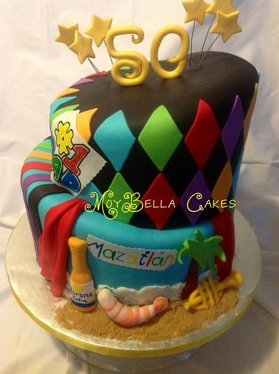 Colorful50thCake - Cake by GABRIELA AGUILAR