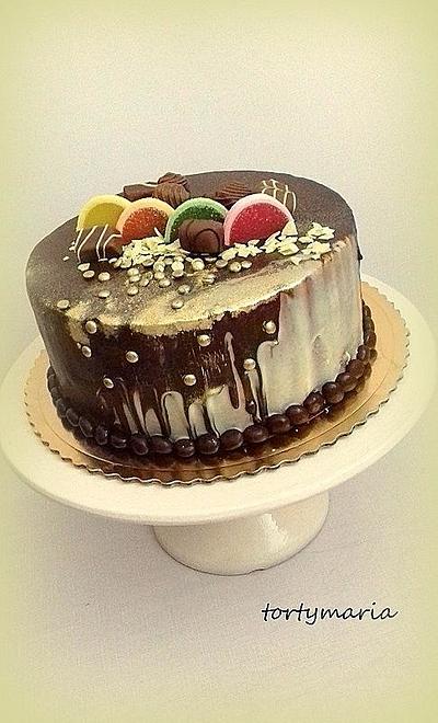 chocolate on the shiny gold - Cake by tortymaria