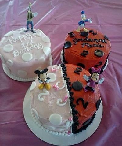 Pink & Red Mickey and Minnie Cake - Cake by Angie Mellen