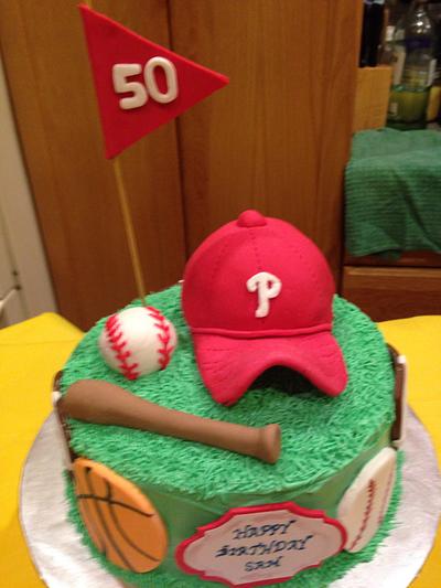 For A Sports Lover and Phillies  Fan - Cake by Julia 