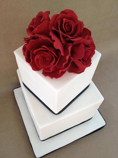 Red Rose Wedding cake - Cake by BAKED