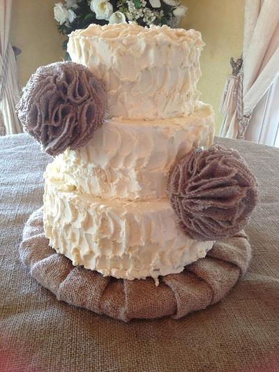 Burlap Wedding - Cake by Alissa Newlin