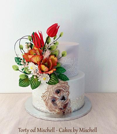 Hand painted dog cake ...  - Cake by Mischell