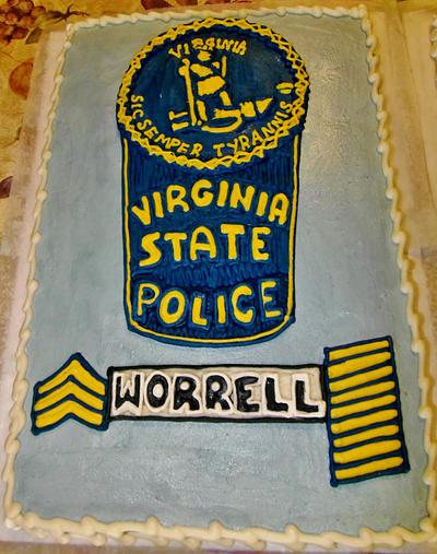 State police cake in buttercream - Cake by Nancys Fancys Cakes & Catering (Nancy Goolsby)