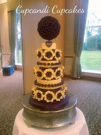 6 tier rose wedding cake - Cake by Cupcandi Cupcakes