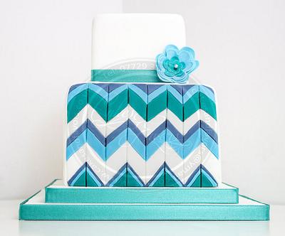 Zig Zag wedding cake  - Cake by Cakes and Favors