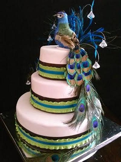Simply Elegant Peacock  - Cake by Parties by Terri