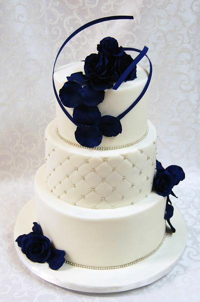 Navy Blue Rose wedding Cake - Cake by Gil