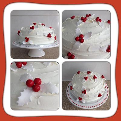 White Holly Cake - Cake by CakesbyCorrina