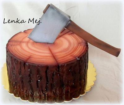 Wooden Log and Ax - Cake by Lenka