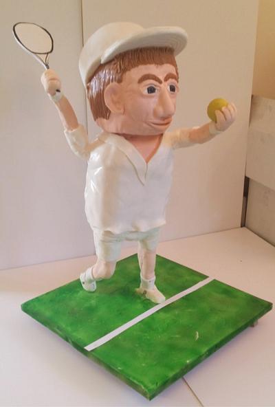 Wimbledon Bobblehead Tennis Player - Cake by realdealuk