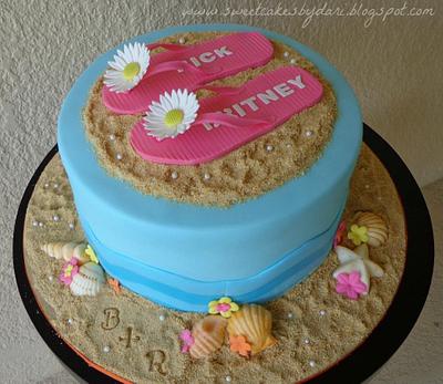 Sandal's Beach Bridal Shower Cake + Tutorial! - Cake by SweetCakesbyDari