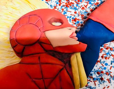 Captain Marvel - Cake by Bombshell Bakes