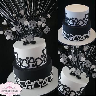 Black & White Beauty - Cake by cjsweettreats