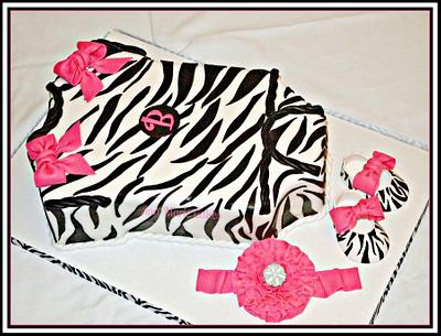 Zebra and Pink Onesie - Cake by Ann-Marie Youngblood