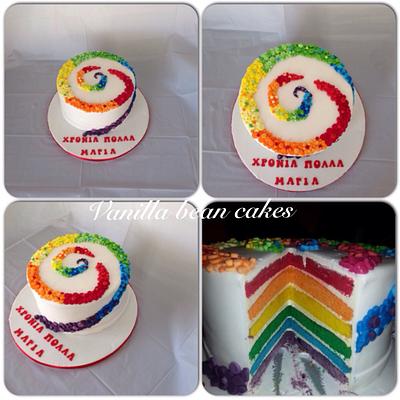 Rainbow cake - Cake by Vanilla bean cakes Cyprus