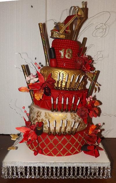 Red & Gold - Cake by Katarina