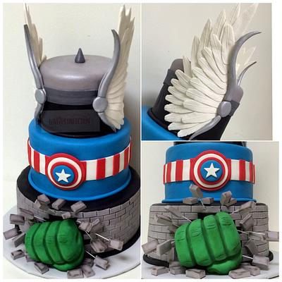 Avengers  - Cake by Veronica Arthur | The Butterfly Bakeress 
