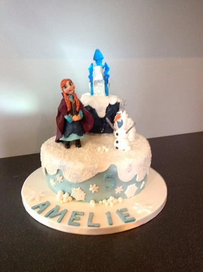 Anna and Olaf - Cake by petal